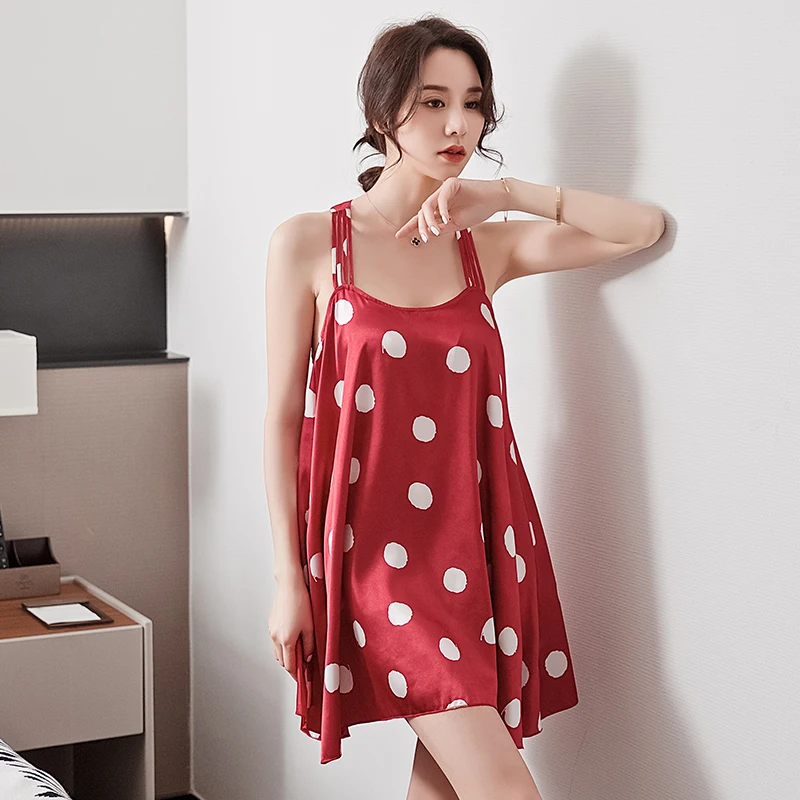 Летняя новая женская ночная рубашка с подтяжками юбка одежда для сна пикантная