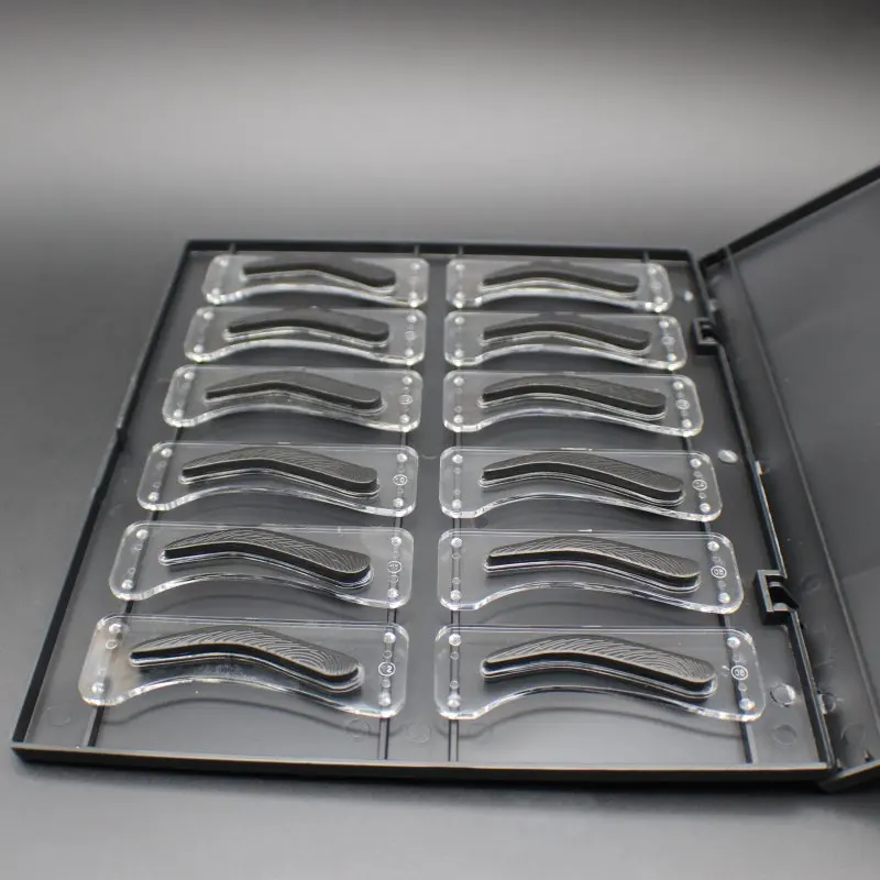 12 видов стилей тату для бровей формовочный трафарет набор обновленный 3D эффект