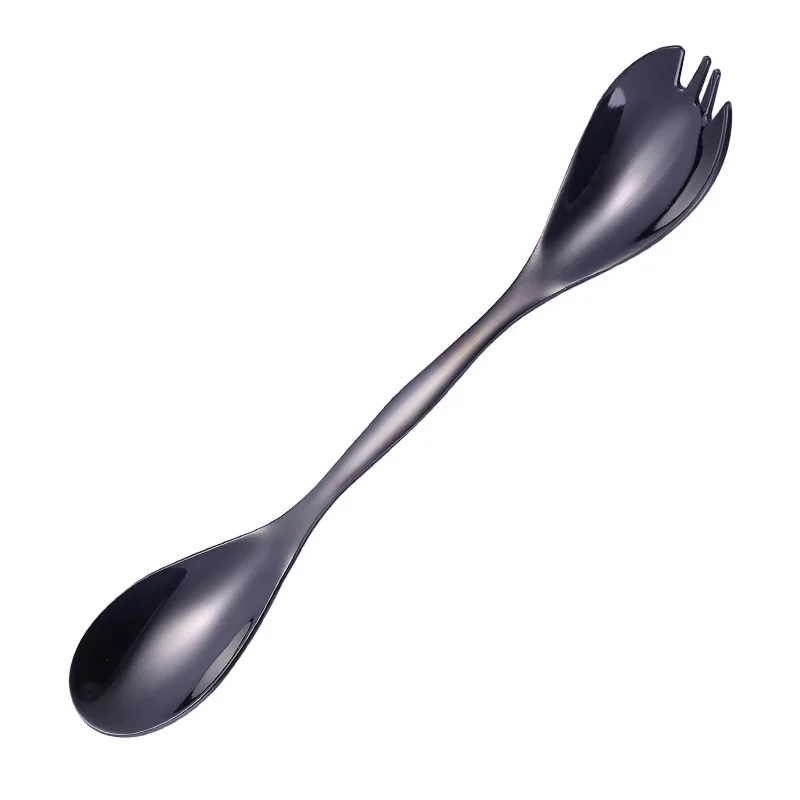 

2 In 1 Kitchen Stainless Steel Double-Headed Spoon Forks Salad Soup Sugar Spoons Fruit Dessert Forks Home Party Kitchen Tools