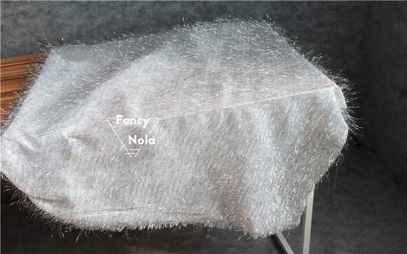 Серебристая блестящая Марля с объемным изображением Ежика модная дизайнерская