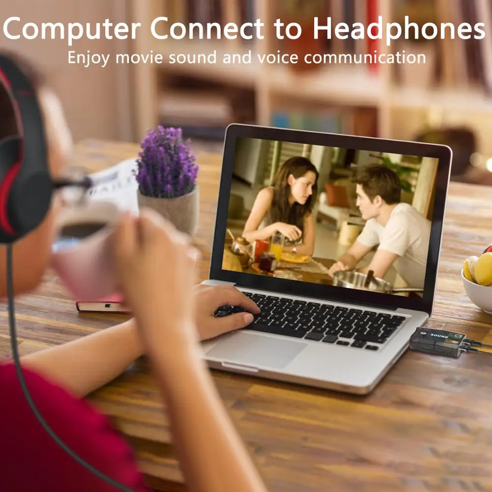 Виртуальная 7 1 внешняя звуковая карта USB к разъему 3 5 мм наушники микрофон для ПК