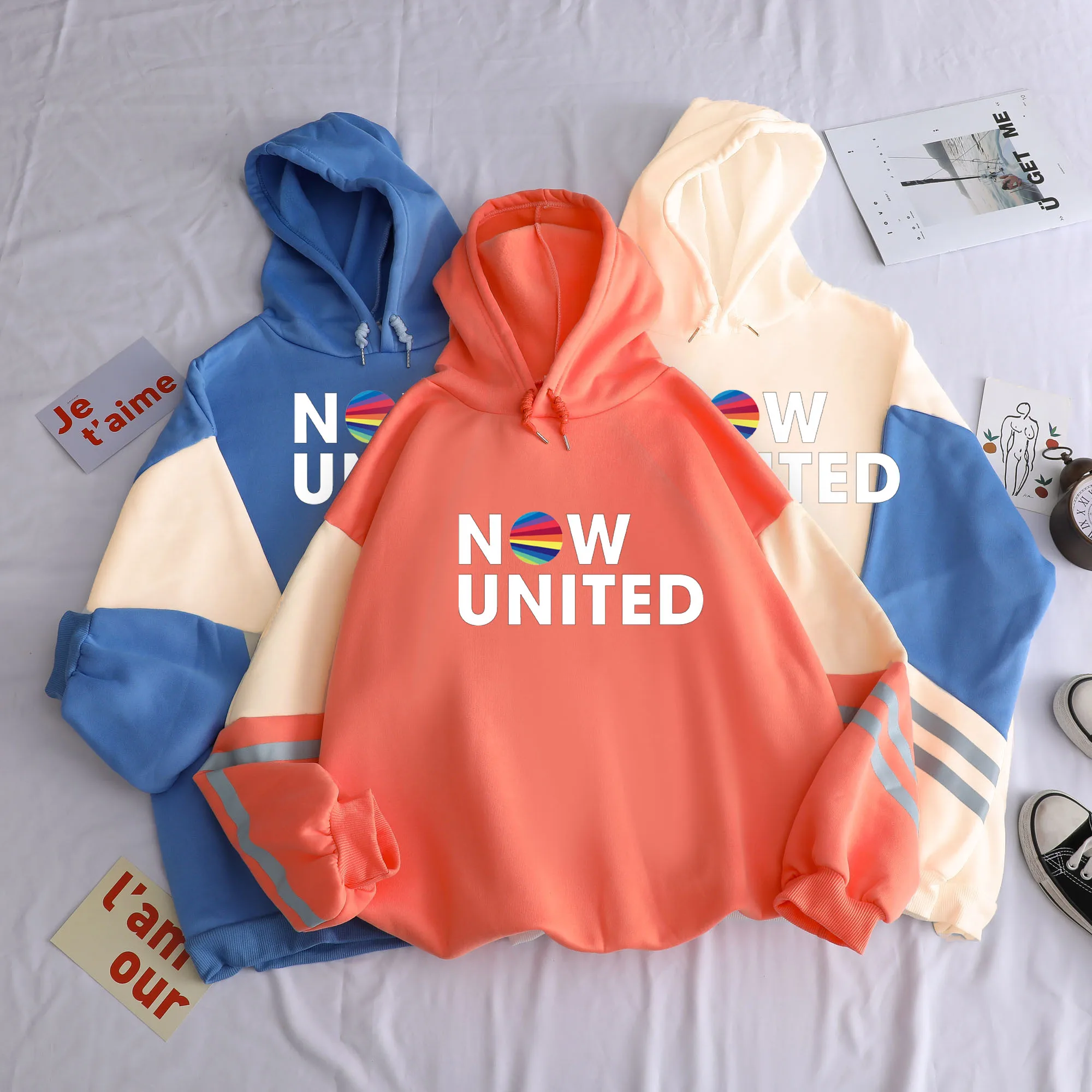 Новая мода Объединенная с капюшоном Swatshirts для женщин из кусков хип хопа топы