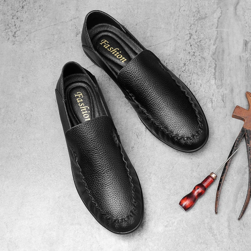 

Shoes Casual Shoe Casual Man Mens Causal Shoes Men Sapato Masculino Leather Black Hot Sale Fashion Men's Sport Slip On