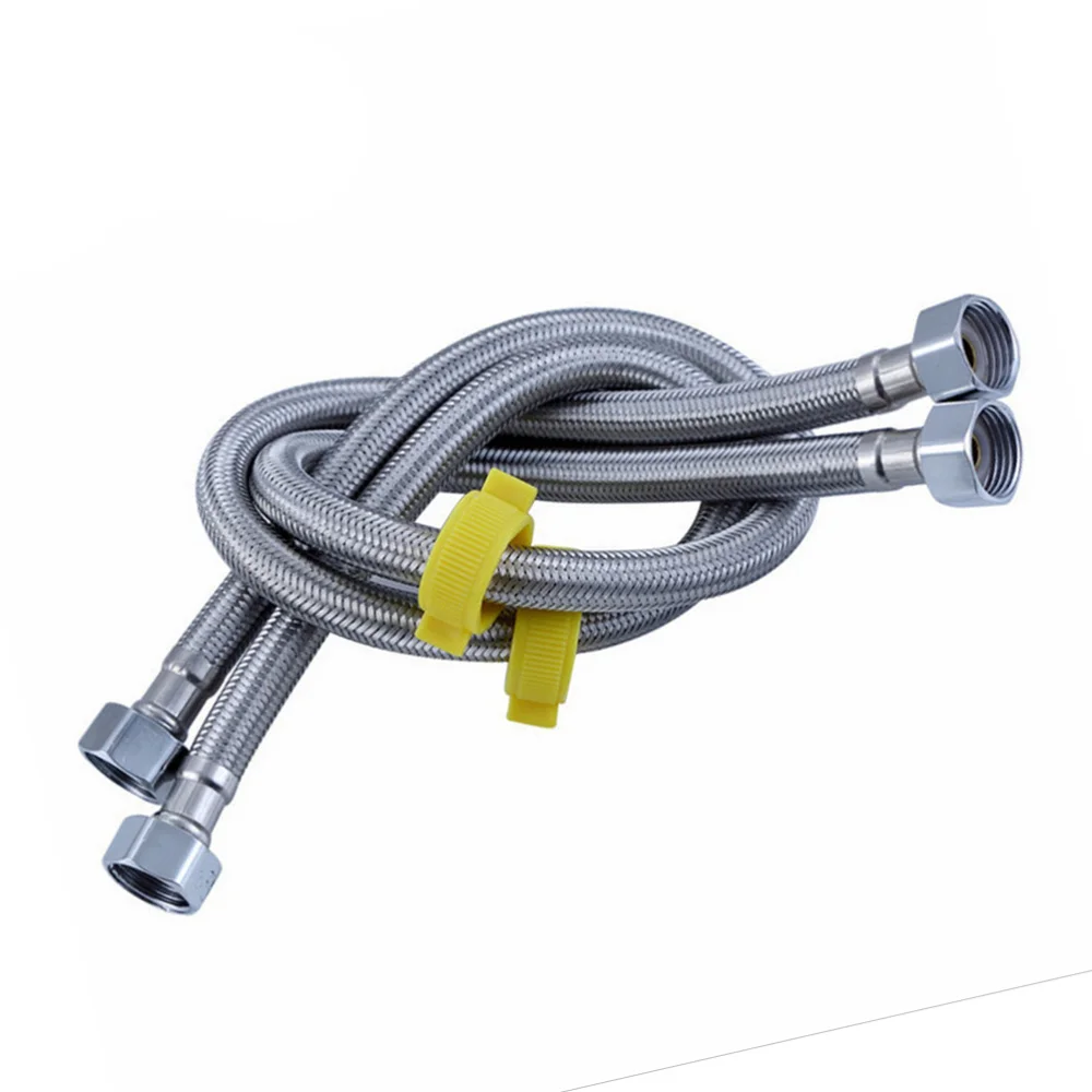

2 Pcs 60cm Water Heater Hose Connector Flexible Braided Aluminum Alloy Durable Pipe Replacement Water Heater Kit