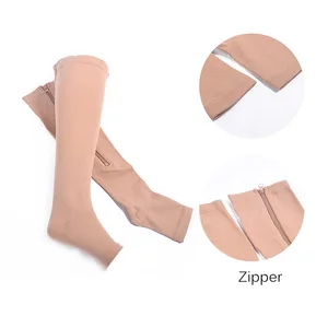 1 пара, Компрессионные носки до колена, с молнией