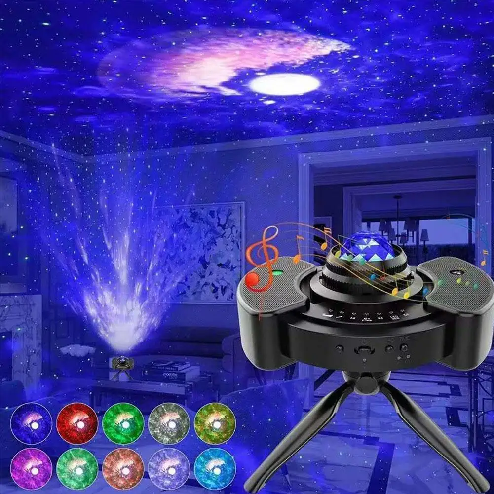 

Starry Sky Projector Led Galaxy Projection Lamp Night Rotating Star Night Loudspeaker For Bedroom Light Light Bluetooth Col L5J6