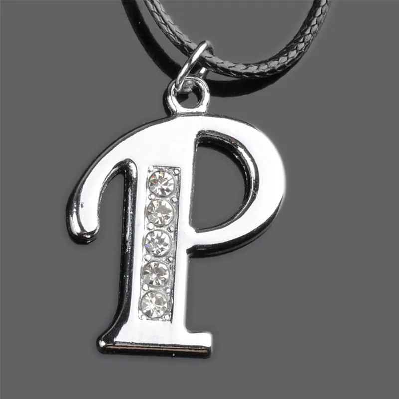 PINKSEE женские Серебристые Цвет с украшением в виде кристаллов Стразы A Z подвеской