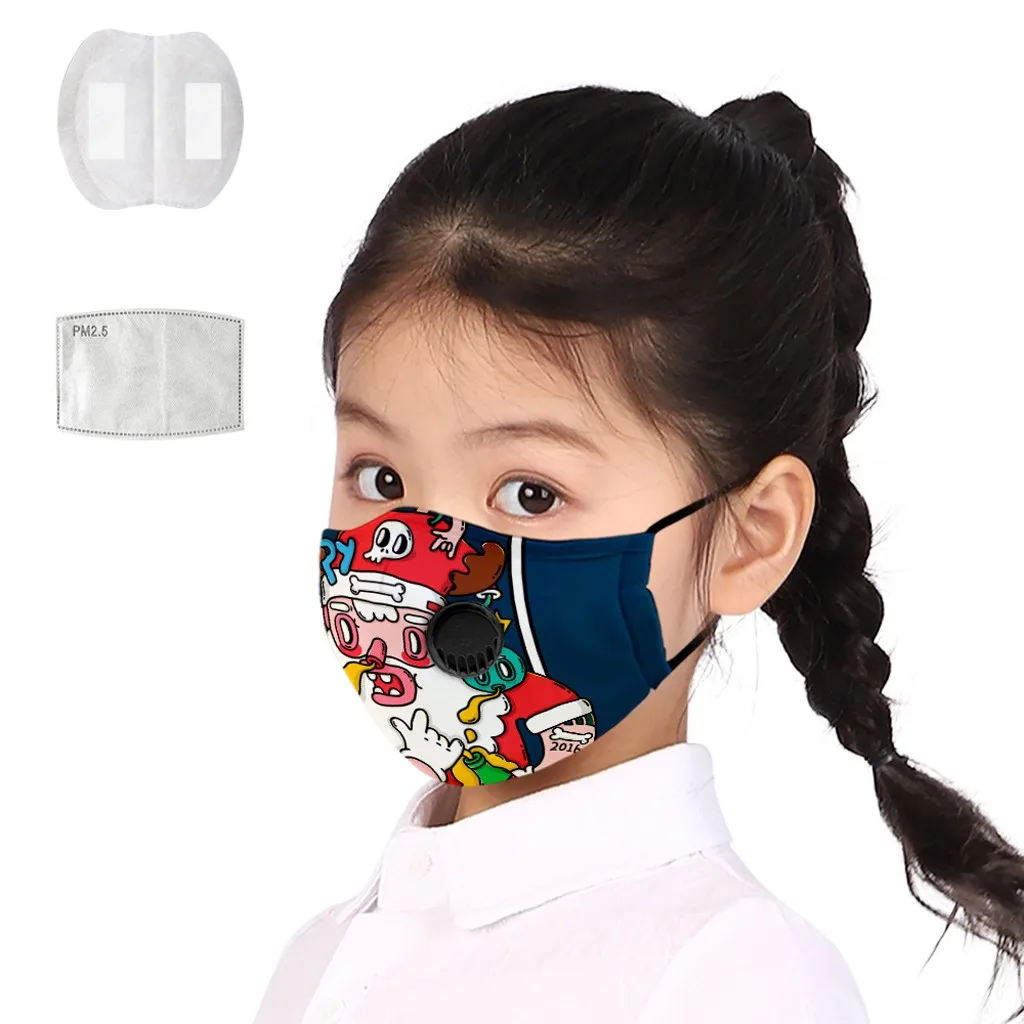 Маски с принтом Санта Клауса унисекс моющиеся и многоразовые теплые