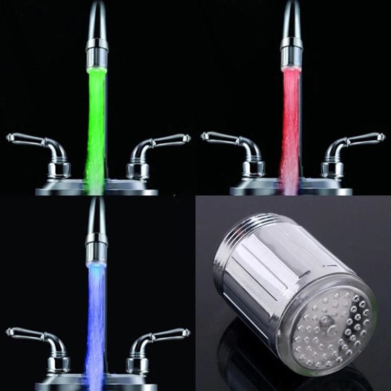 

LED Water Faucet 0.98in Thread Light Color Changing Faucet Tap Sink Water Faucet Replacement for Kitchen Bathroom