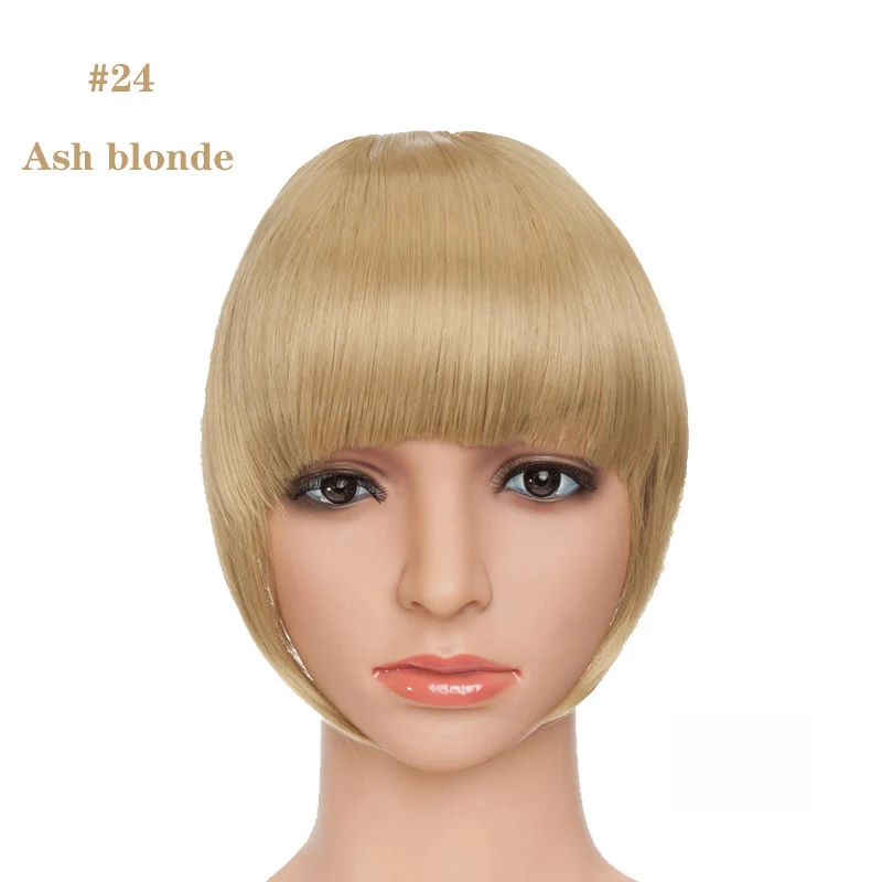 ash blonde S-noilite, 8 дюймов, синтетические волосы на заколках для наращивания, для женщин, спереди, затычки, бахрома, волосы, черный, коричневый, челка, 2 зажима, ins - Цвет: ash blonde