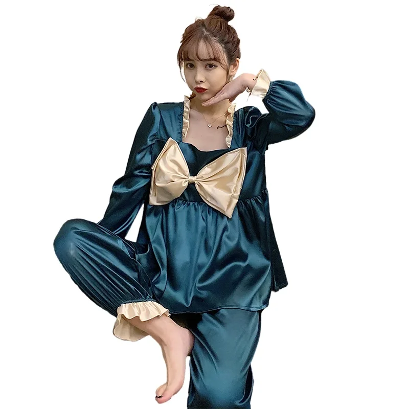 Весенне-летние праздничные пижамы 2021 WAVMIT, новые женские пижамы, шелковые длинные топы, комплект женской одежды для сна