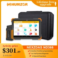 humzor professional full system obd2 scanner car diagnostic tool for abs airbag oil epb dpf key programming nd366 elite