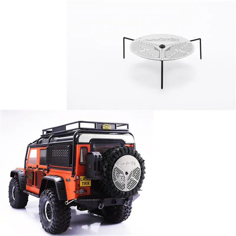 

DJ 1:10 Model Car Stainless Steel Spare Tire Cover For TRX4 TRX6 SCX10 III