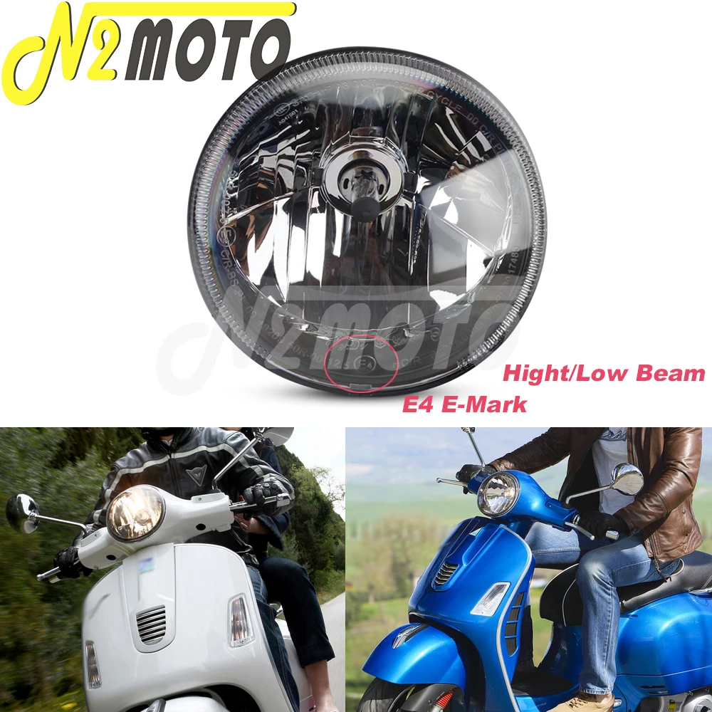 

Motorcycle Black LED Headlight For GT200 GT300 GTS300 GT GTS 125 200 250 300 E4 E-Mark Headlamp Hi/Lo Beam Front Head Lamp Light