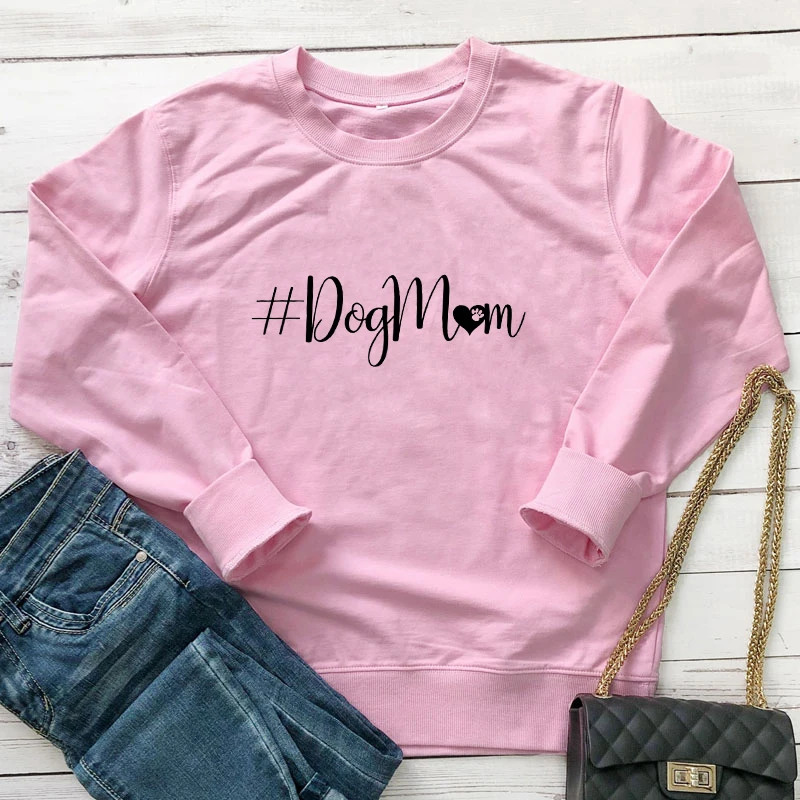 

New Arrival Dog Mom Heart Paw Sweatshirt Cute 90s Fur Mama Gift Pullovers High Quality Women Long Sleeve Graphic Sweatshirts