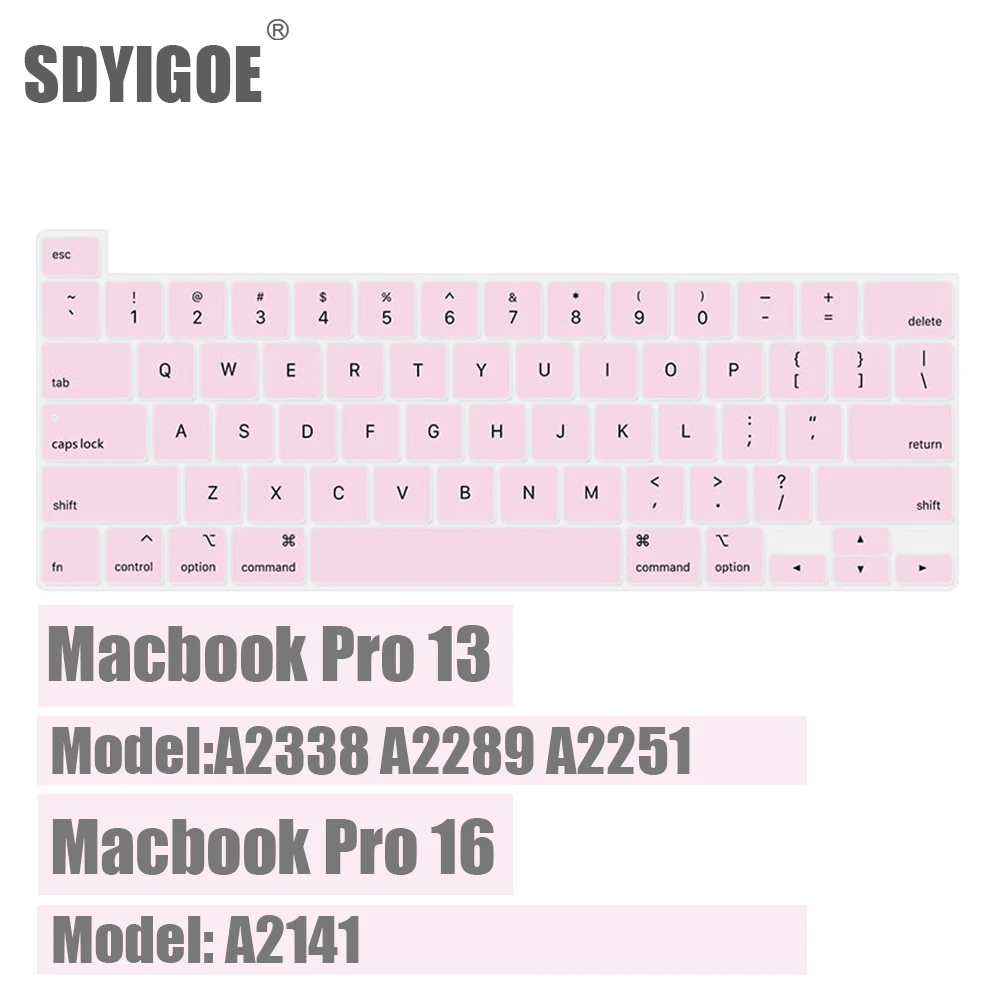 Клавиатурный чехол для Macbook Pro 13 2020 M1 A2338 A2289, 16 дюймов 2019 A2141, силиконовый, защита от пыли, американский тип английской раскладки.