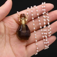 natural semi precious stone perfume bottles pendant smoky quartz two accessories for free for jewelry making necklaces gift