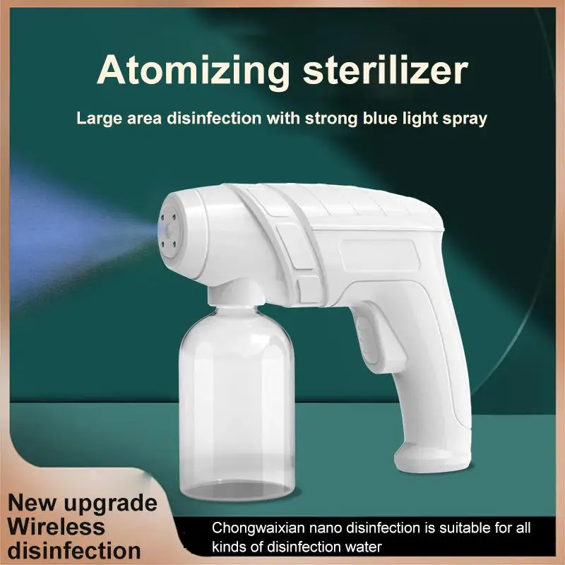 

300ml Portable Electric Sanitizer Sprayer Wireless Nano Blue Light Steam Spray Disinfection Sprayer Gun USB Rechargeable Spray
