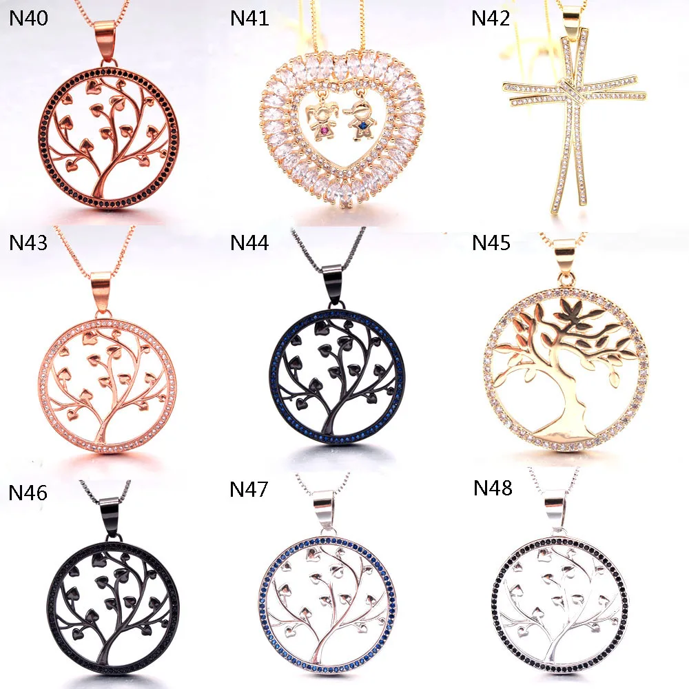 

MHS.SUN N31-N60 10PCS Fashion Women Pendant Necklace With AAA Zircon Choker Chain Necklaces For Party Gift Inventory Clearance
