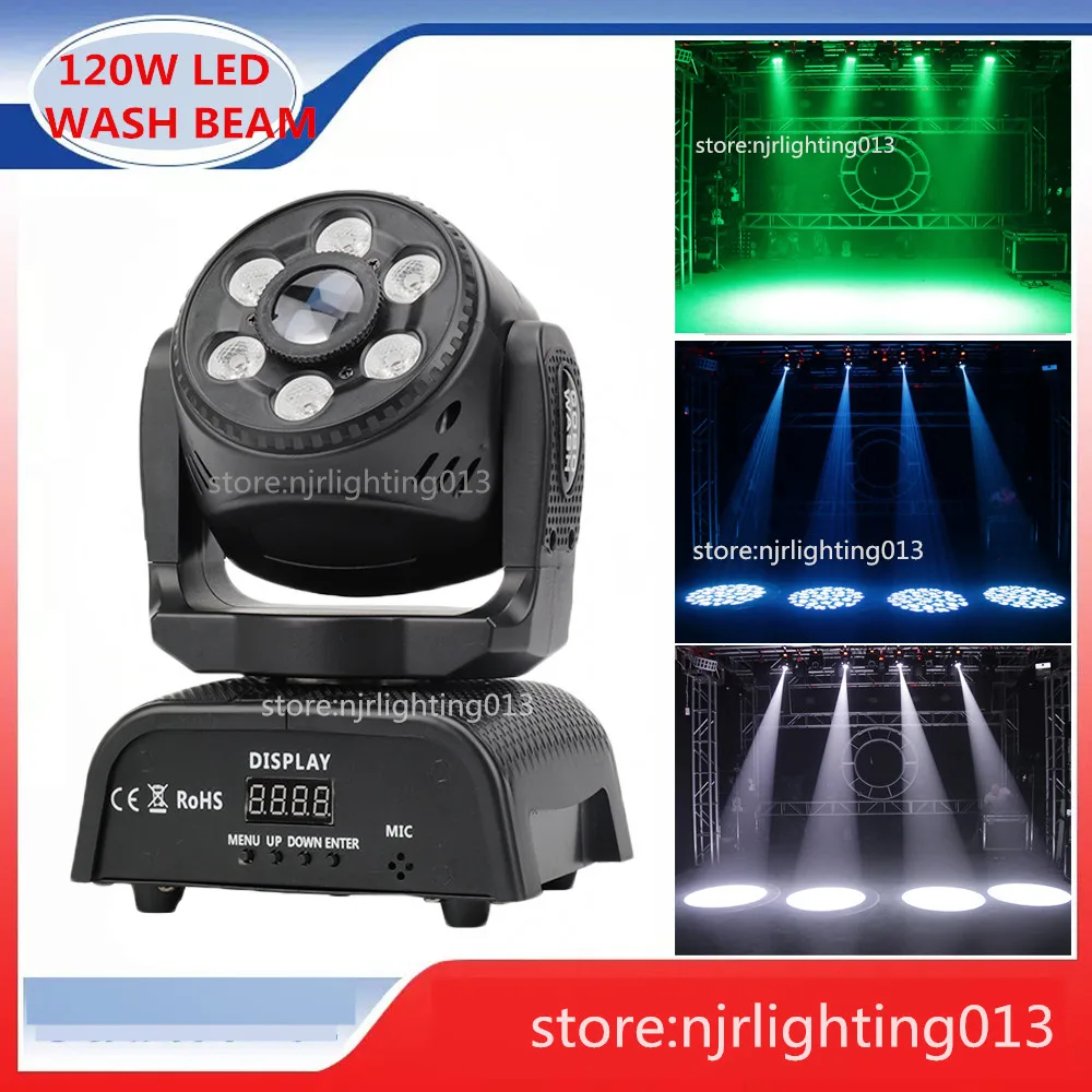 

LED Effect 120W LED Moving Head Beam Wash Light DMX RGBW 4IN1 LED Lamp For Stage Light DJ Party Disco