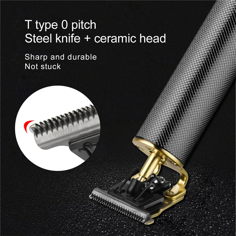 

Electric Hair Clipper Rechargeable Beard Trimmer for Men Kids Barber Hair Cutting Machine Razor Cordless 0 mm T-blade Cutter