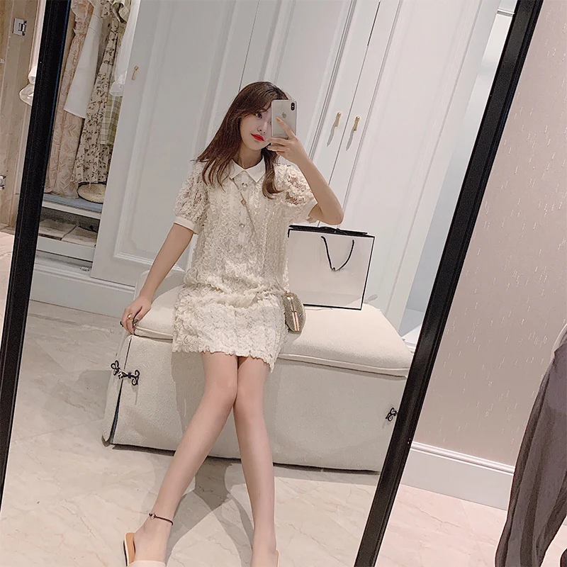 MISHOW 2019 летнее платье-Поло женское пальто с длинным рукавом кружевные носки