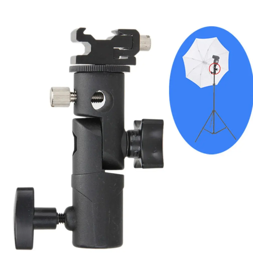

Swivel Flash Hot Shoe Paraplu Houder Adapter Voor Studio Licht Type E Stand Bracket Photo Studio Accessoires Hoge Kwaliteit