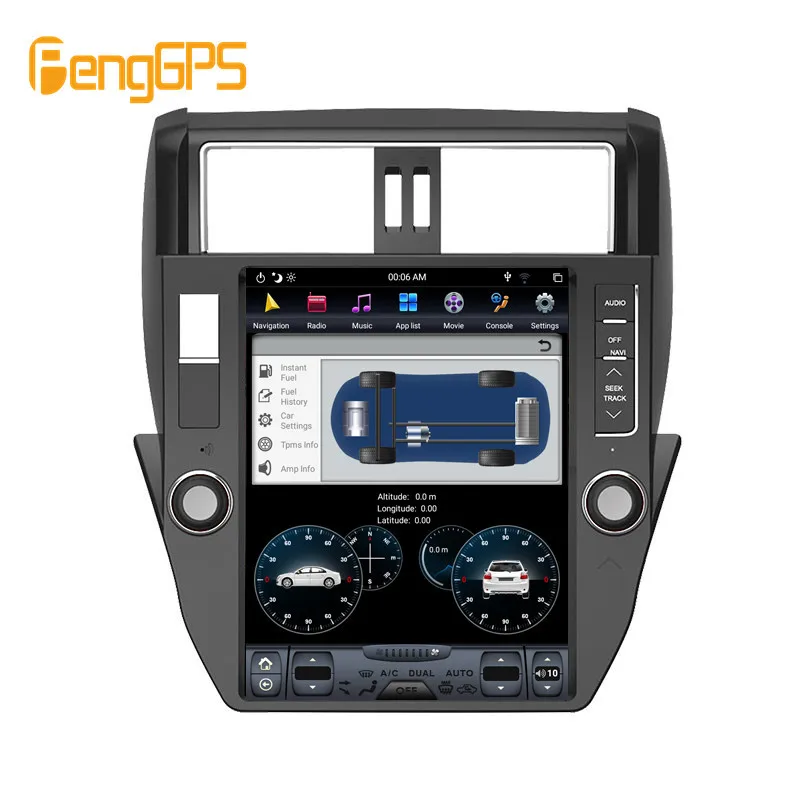 Автомобильный GPS-навигатор в стиле Tesla Android 9 0 PX6 4 Гб ОЗУ для TOYOTA Land Cruiser Prado 150 2010-20013