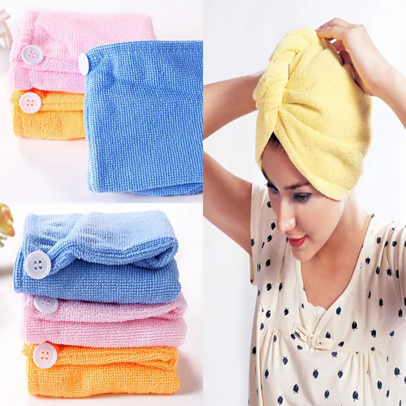 

New Turban Hair-Drying Shower Caps Women Absorbent Microfiber Bath Towel Bathrobe Hat Colourful Hair Wraps For Long Hair