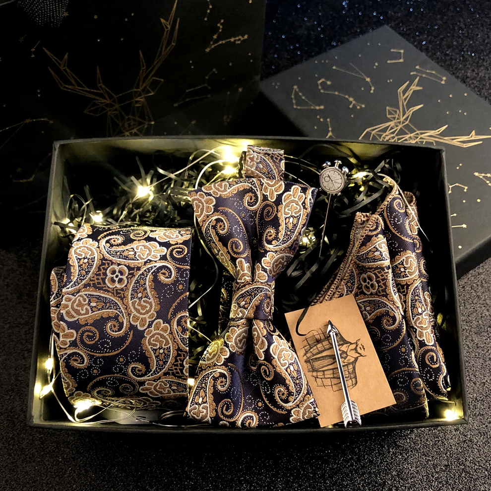 Модный галстук мужской свадебный галстук-бабочка в подарочной коробке подарок на выпускной подарок для мальчика на день рождения подарок д... от AliExpress RU&CIS NEW