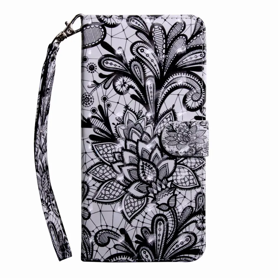 Black Color Lace Кожаный чехол с тигровым кружевом для рамки huawei mate 10 20 P9 Lite Mini P20 Nova 3 3i Y3 P Smart Plus Y6 Pro Honor 9 9i DP29G - Цвет: Black Color Lace
