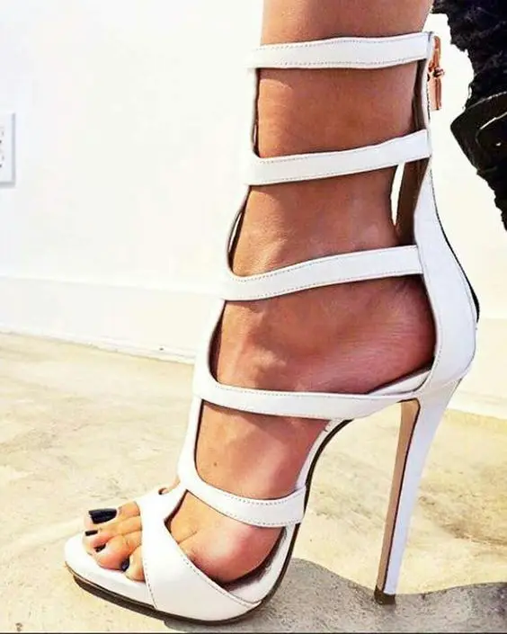 

Pure color cattle pattern Fashion hollow out sexy High Heel Sandals