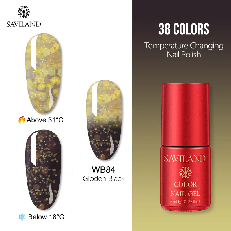 7ml WB84 Saviland 7 мл Тепловая температура изменение УФ-гель для ногтей изменение настроения Хамелеон Гель лак для ногтей цветной гель лак - Цвет: 7ml WB84