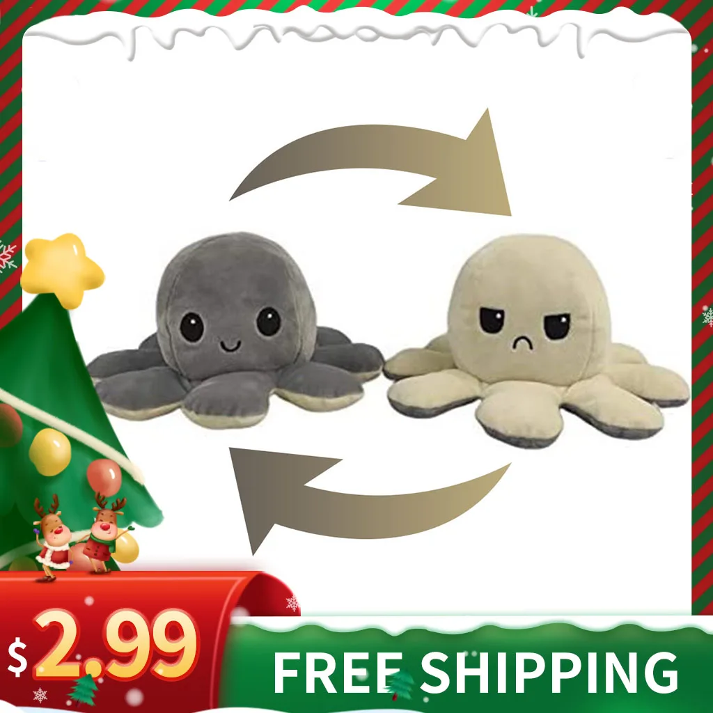 

Furnishing Birthday Plush Octopus Double-sided Doll Tow-sidee Toys Peluches pulpo Crossing Plush Animals Toys Plushie Toys New F