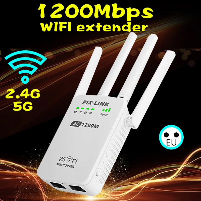 Беспроводной wi-fi 802.11n 1200 Мбит/с 2,4g маршрутизатор брандмауэра повторитель сигнала усилитель 4g для xiaomi wi fi wifi versterker