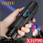 Power ful XHP 90 тактический фонарик для кемпинга наружные USB перезаряжаемые лампы внешнего аккумулятора 18650 26650 батарея Zoom 5 режимов освещения