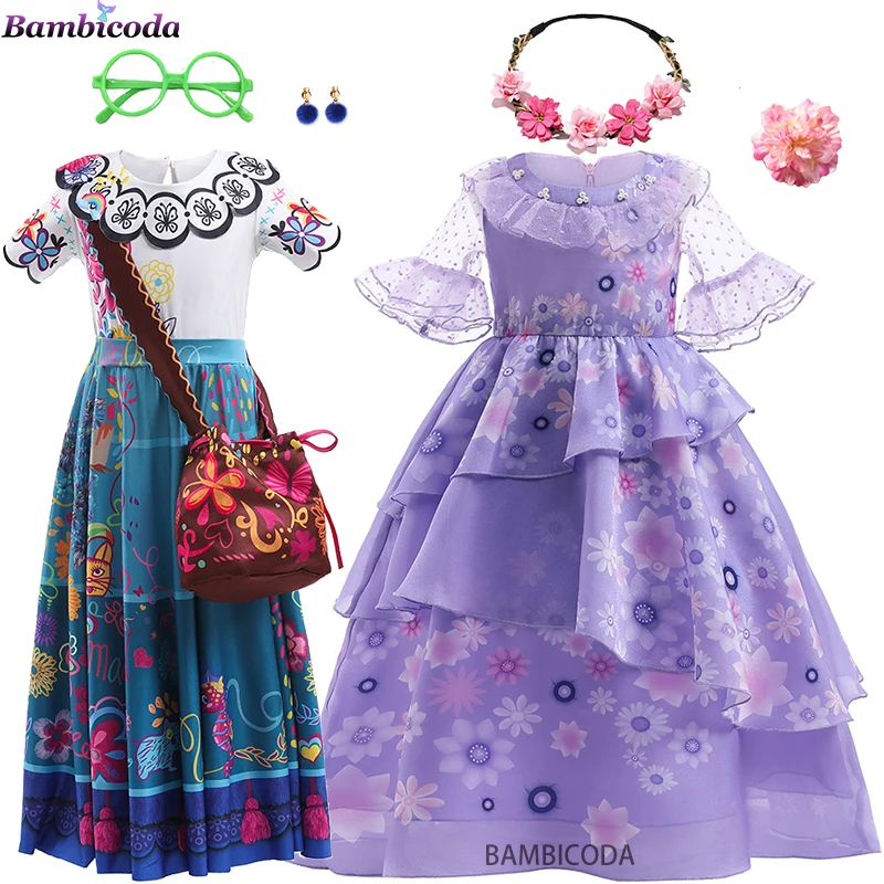Charm Cosplay Costume Girl Dress For Carnival Halloween Princess Party Clothes Flower Ruffles Long Dress Girl Dress