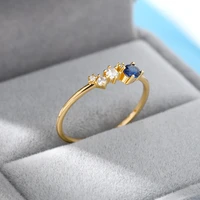 slim wedding rings for women delicate cubic zirconia blue stone color proposal finger ring gift fashion anniversary jewelry