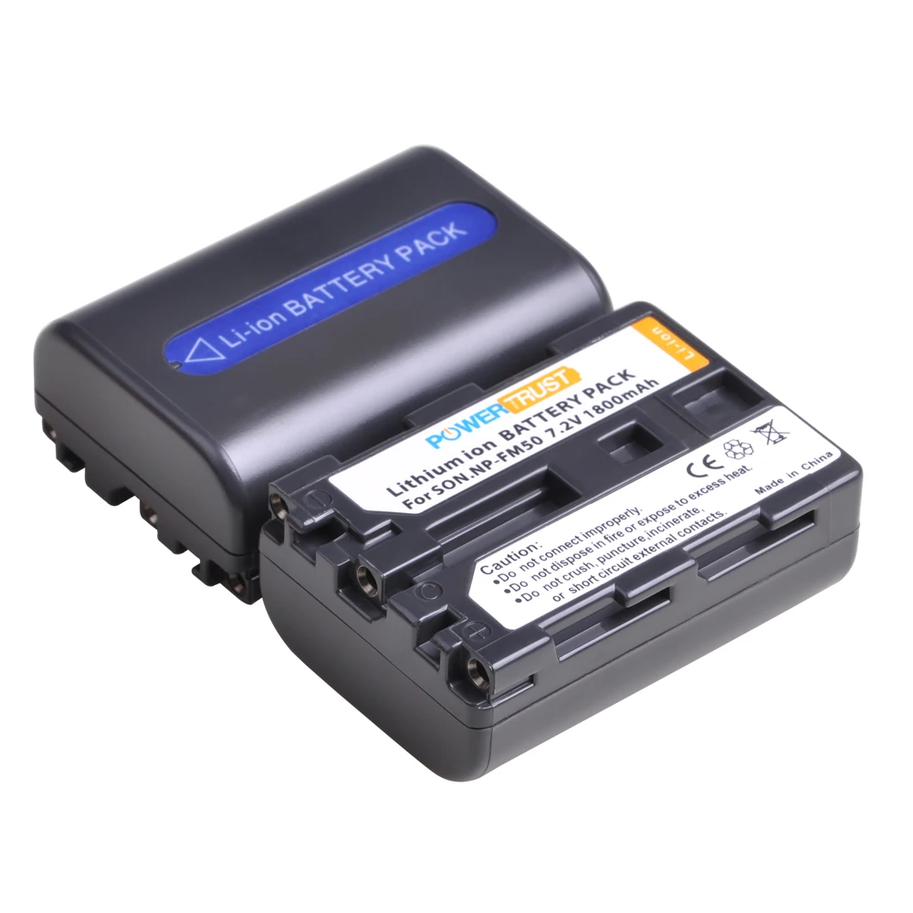 PowerTrust 2 шт. аккумулятор стандарта FM55H + зарядное устройство для USB-светодиодов Sony