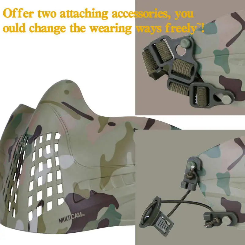 Тактическая полумаска мягкая дышащая армейская тренировочная CS игровая