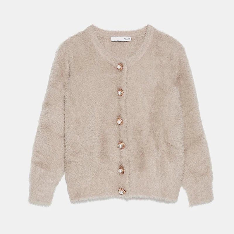 Куртка женская демисезонная из мягкого искусственного меха однобортная с