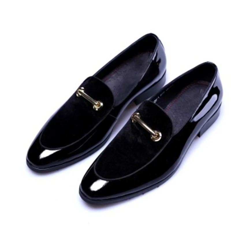 

Men'S Formal Leather Shoes Patent Luxury Fashion Groom Simple Wedding Bussines Loafers Luxury Italian Style Classic Oxford