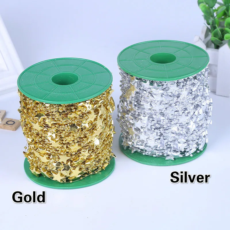 Promotion Plastic Star Connection Bead Lace Ribbon Headdress Hat Curtain Accessories Christmas Decoration Wedding Stage Layout | Дом и сад