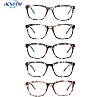 henotin 5 pack reading glasses blue light blocking men and women anti uv computer goggle presbyopia reader diopter eyeglasses