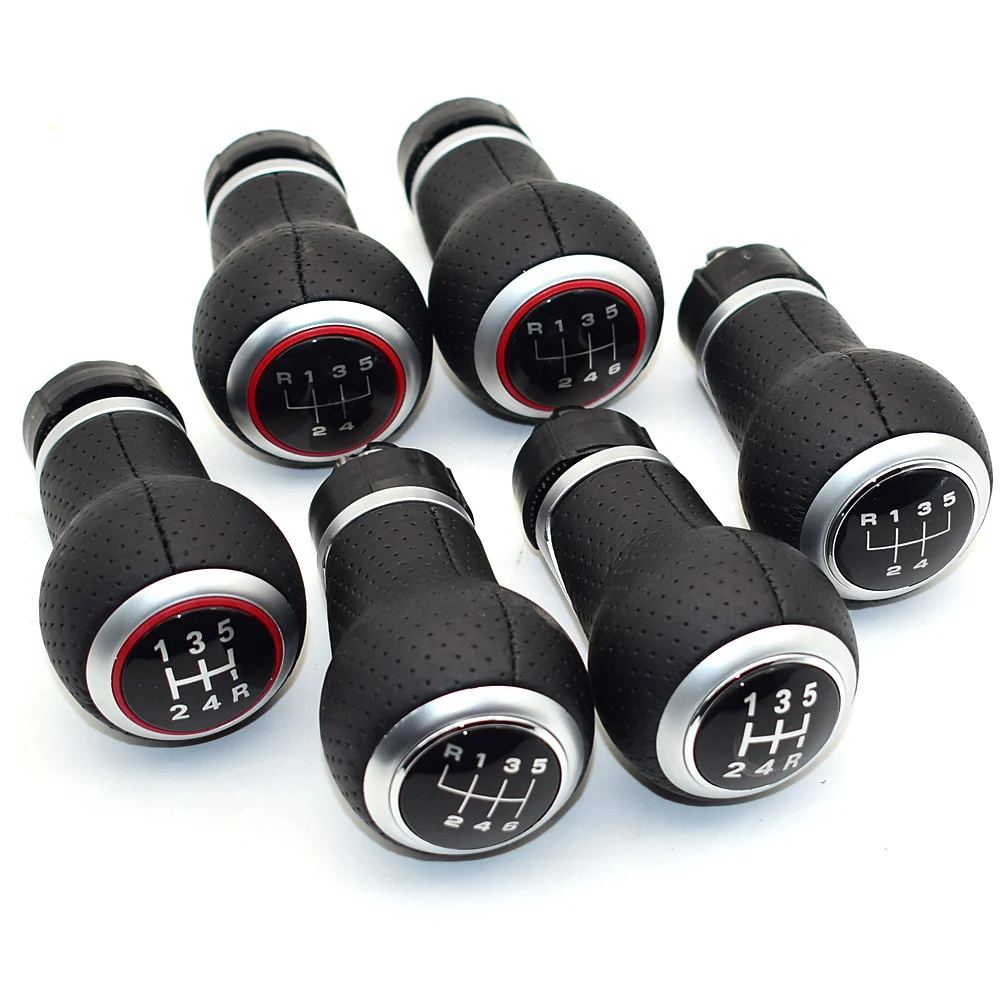 Ручка рычага переключения передач 12 мм хромированная красная линия 5/6 рычаг