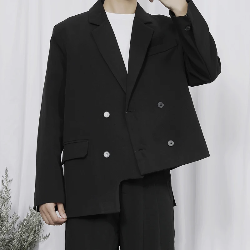 Мужской костюм большого размера куртка Yamamoto wind асимметричный подол двубортный