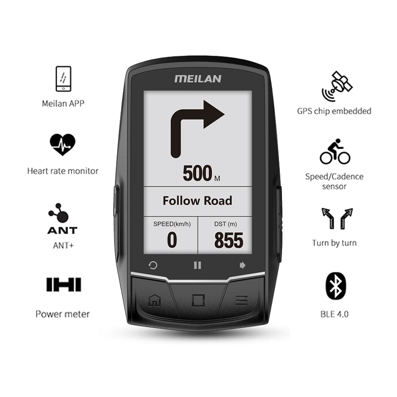 Велокомпьютер Meilan с GPS пульсометром датчиком скорости и частоты вращения