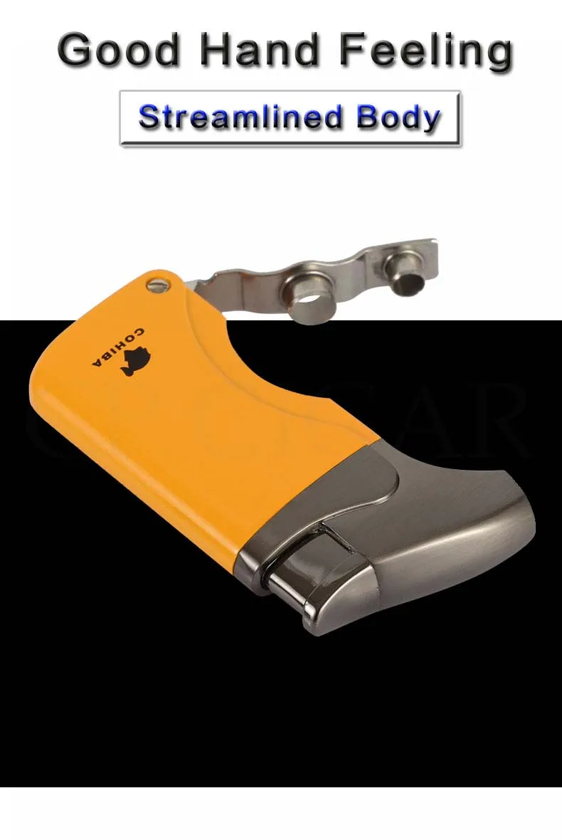 COHIBA карманная зажигалка, металлический ветрозащитный фонарь, струйный огонь, сигарета, сигара, газовая зажигалка, зажигалка/W, сигары, пробойник и подарочная коробка