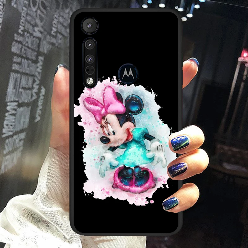 

Color Disney Mickey Mouse for Motorola G9 G8 G E7 E6 One Play Marco Hyper Fusion Stylus Power Edge Plus Soft Black Phone Case