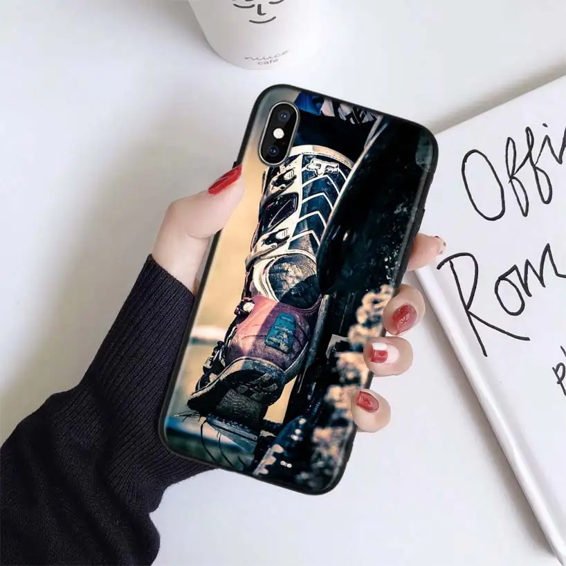 Moto cross dirtbikes чехол для Apple iphone 11 Pro XR XS Max X 7 8 6S Plus 5 5S SE Черный силиконовый чехол для телефона